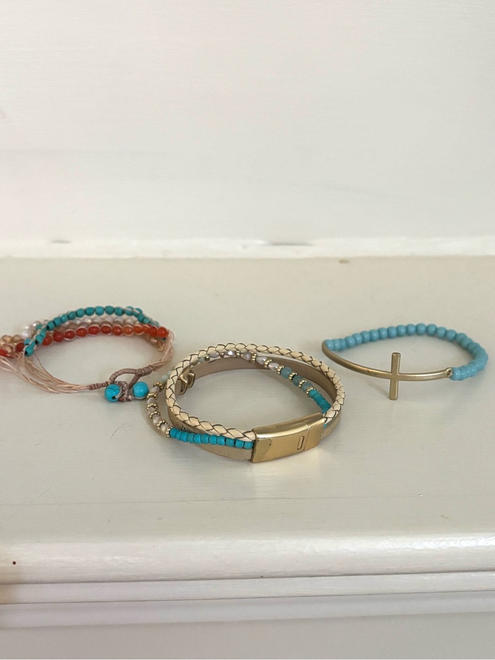 Gold and Turquoise Beaded Bracelet Set - Stylish Women’s Jewelry